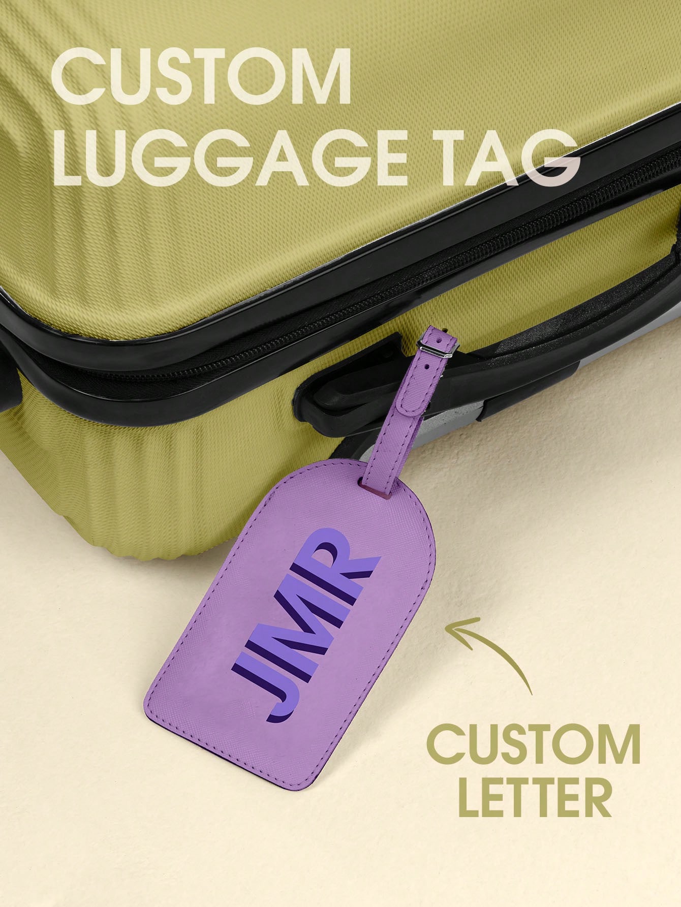 Travel Accessories Bag For Men - Personalized Initial Luggage Tag Custom Letter