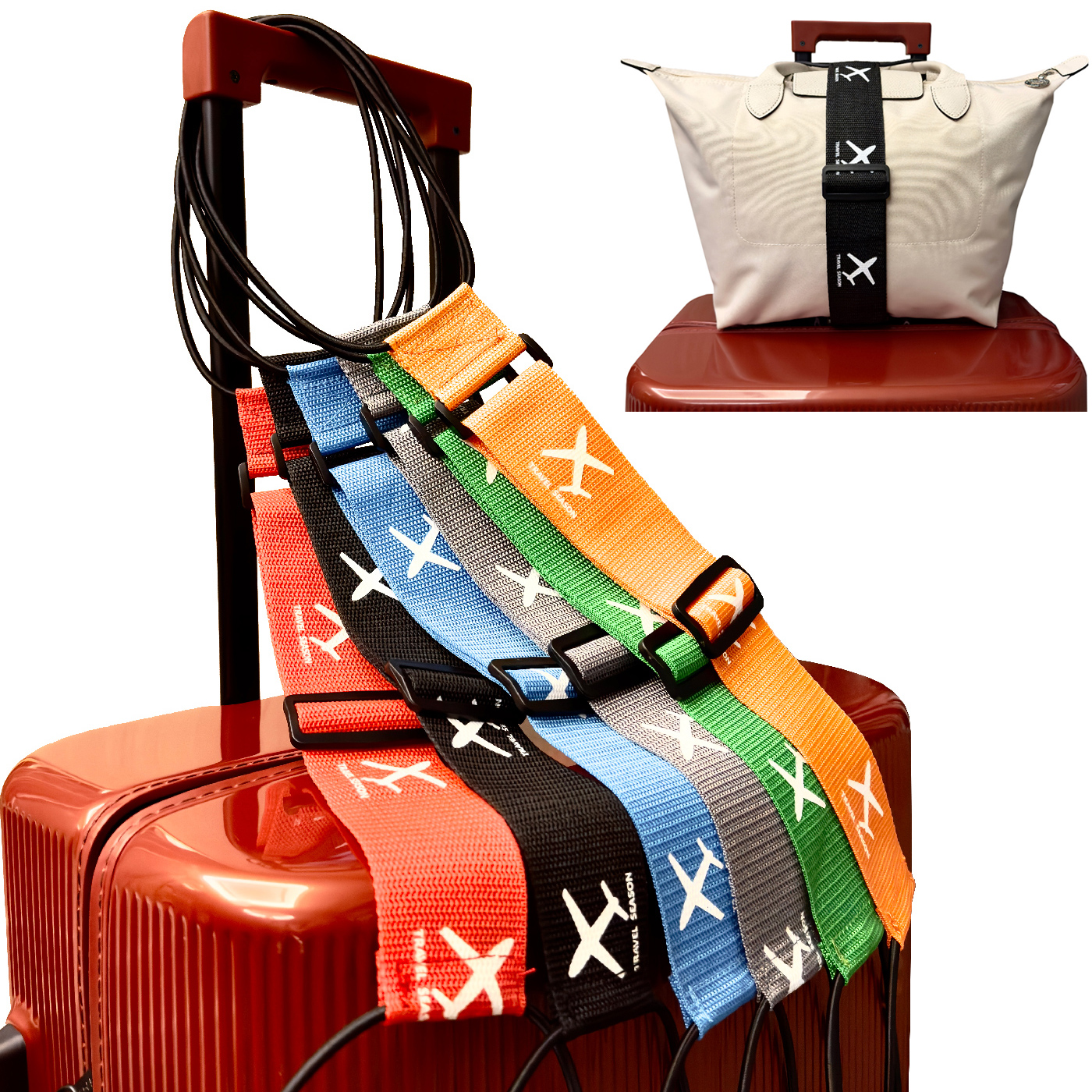 Luggage Strap Belt - Aircraft Printed Nylon Luggage Fixed Strap