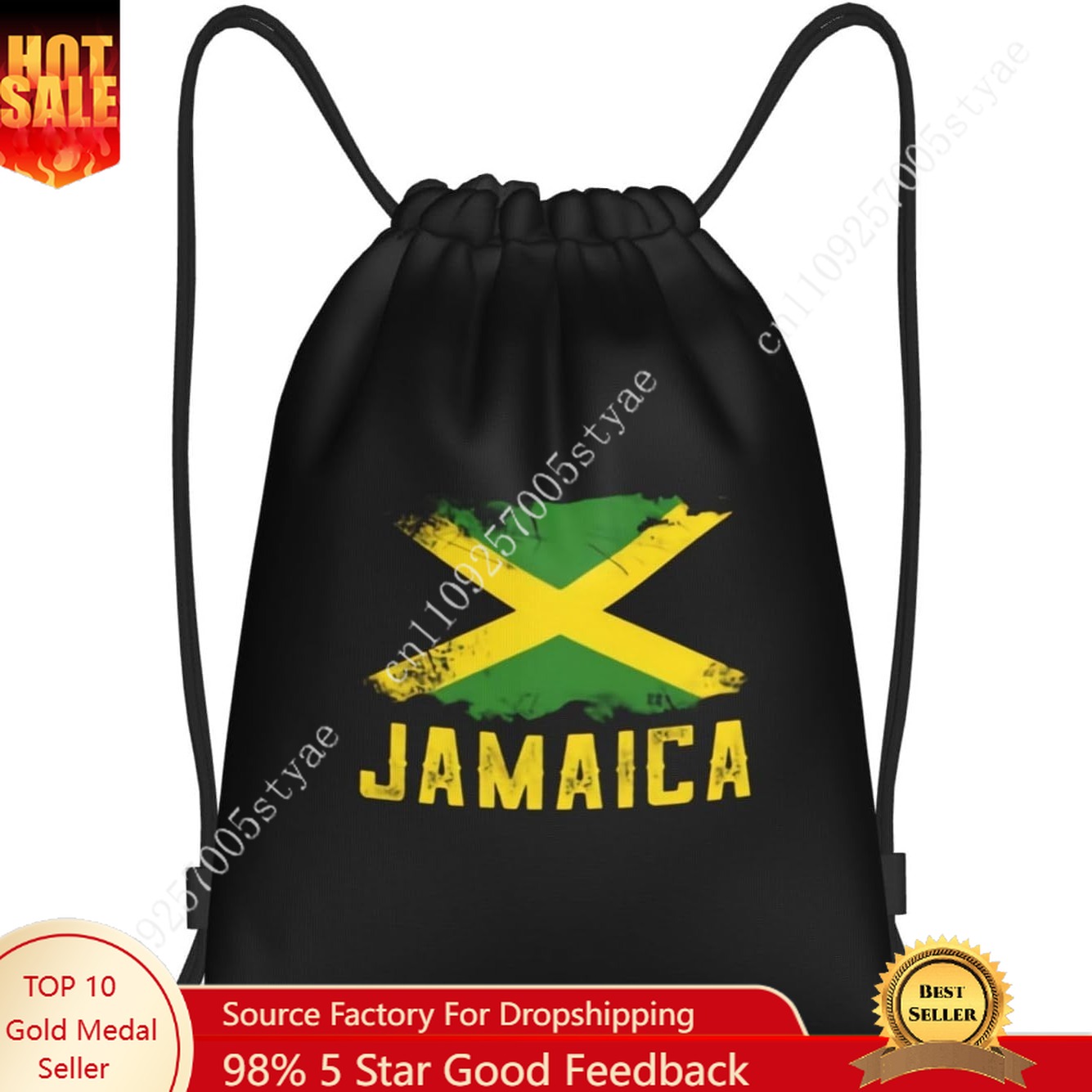 Travel Accessories For Jamaica - Jamaica Flag Drawstring Bag Backpack Sport