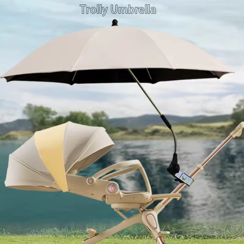 Travel Umbrella Compact - Outside Car Umbrella with Clamp Attachment