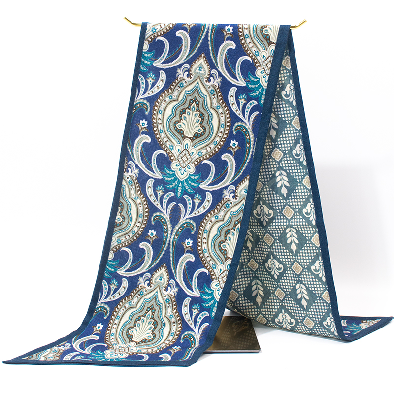 Travel Accessories Bag For Women - Women Reversible Wool Silk Skinny Scarf
