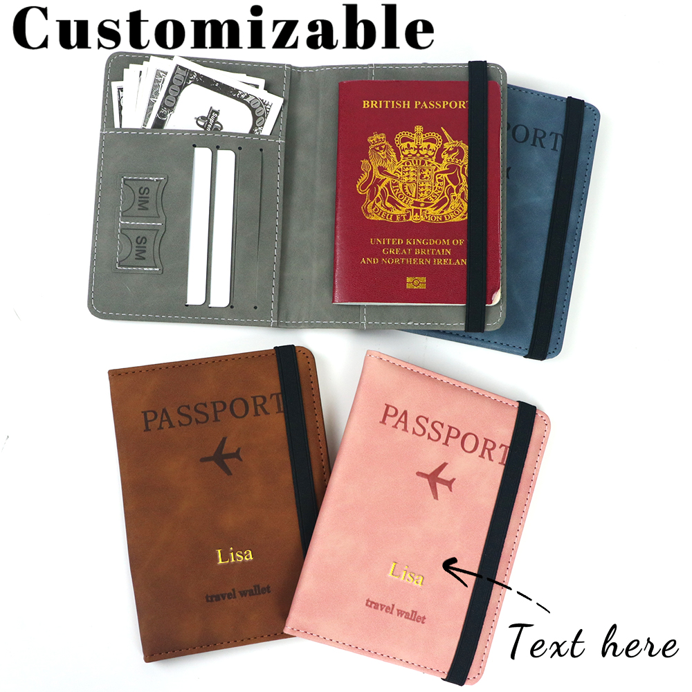 Travel Accessories Rfid - Customized Name PU Leather Card Case