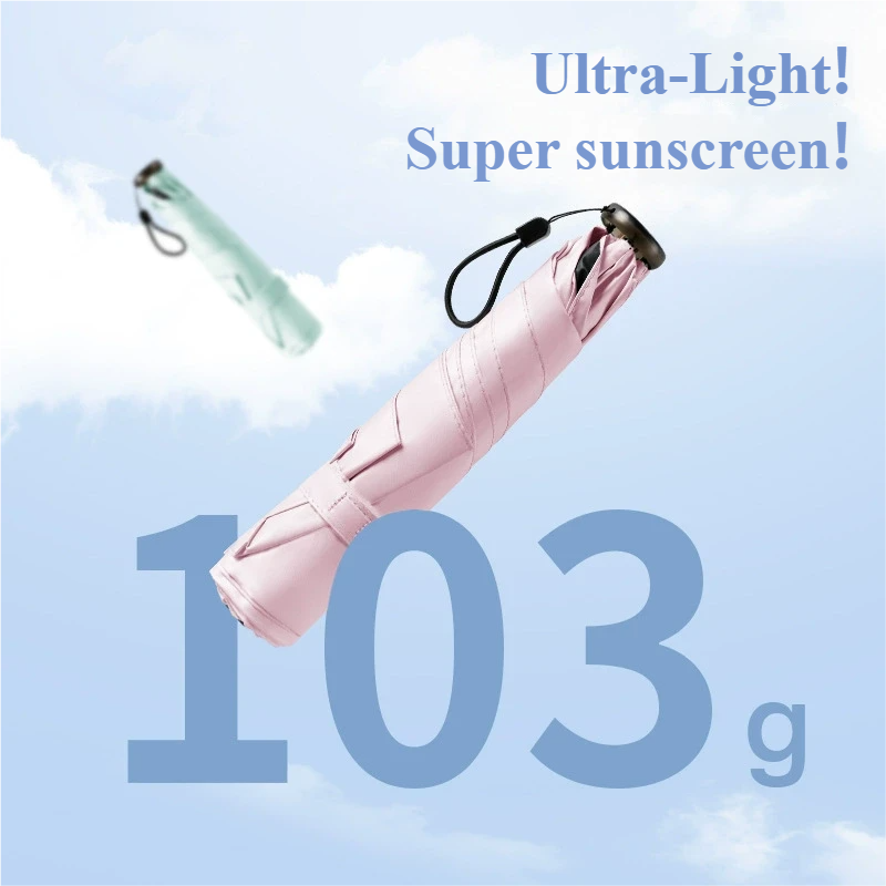 Travel Umbrella Compact - Feather Umbrella Ultra Light Black Rubber