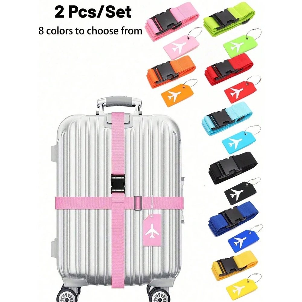 Luggage Strap Belt - Luggage Strap Set with Luggage Tag