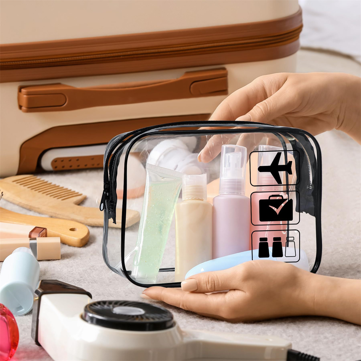 Toiletry Bag Tsa - 1pc Clear Toiletry TSA Approved Travel