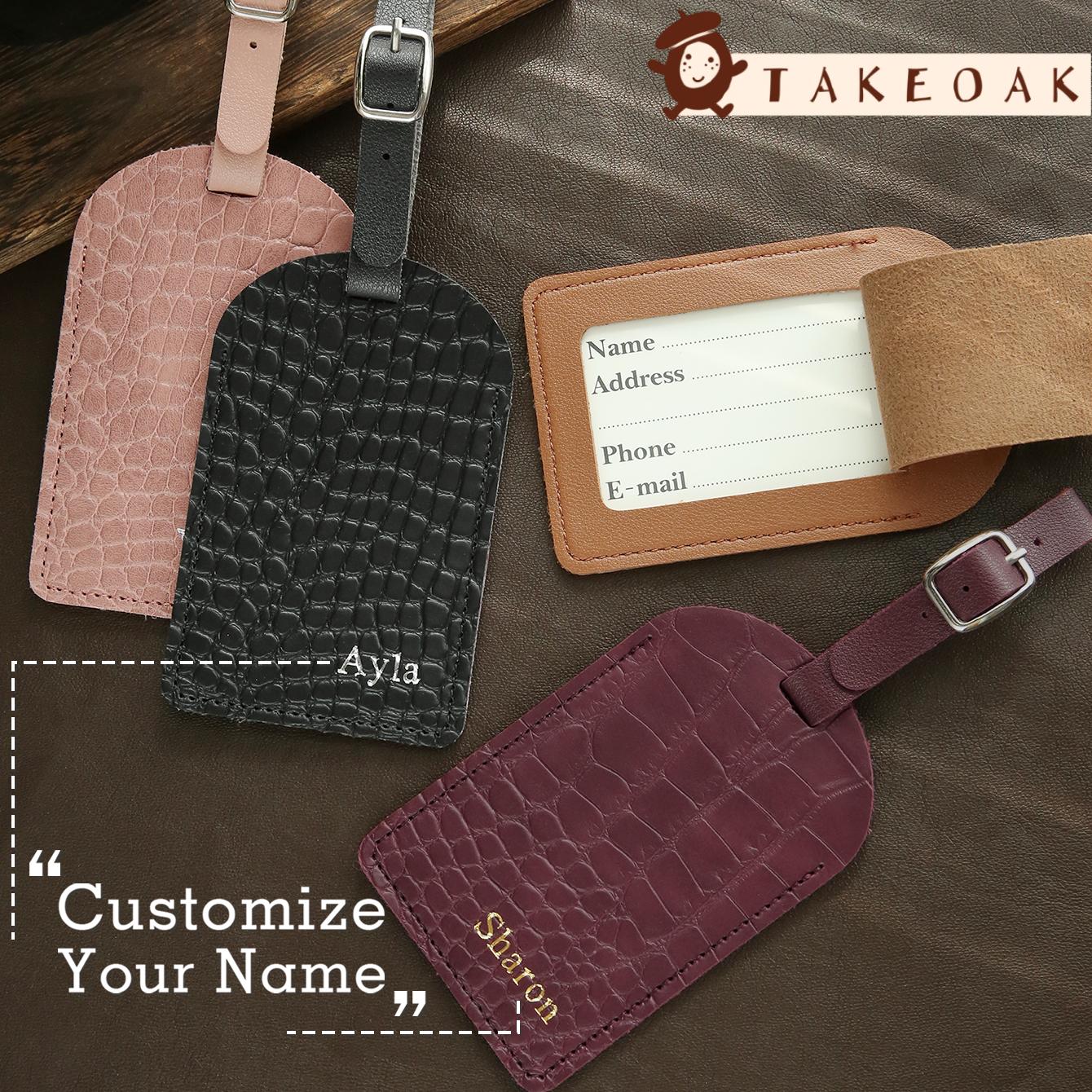 Luggage Strap Belt - Personalized Custom Name Croc Texture Leather
