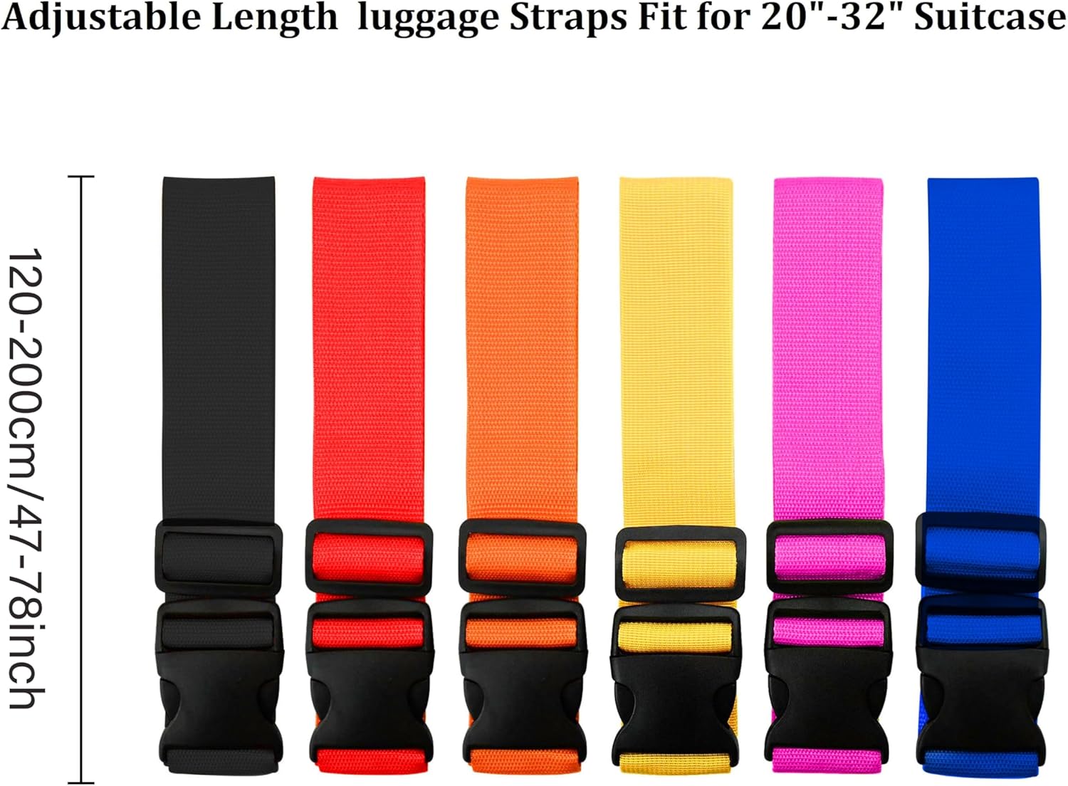 Luggage Strap Belt - Bright Color Adjustable Luggage Straps 2