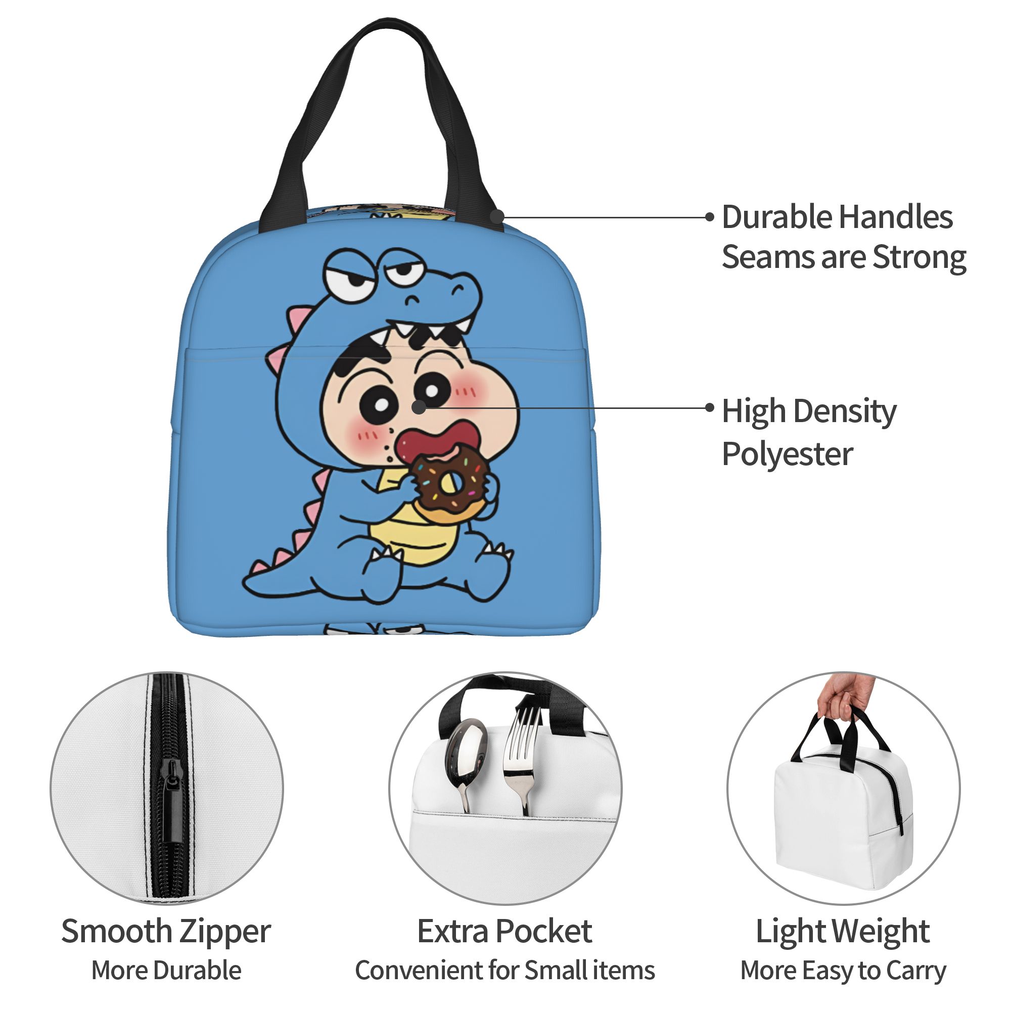 Travel Accessories 2022 - Crayons S-Shinchans Insulated Lunch Tote Bag