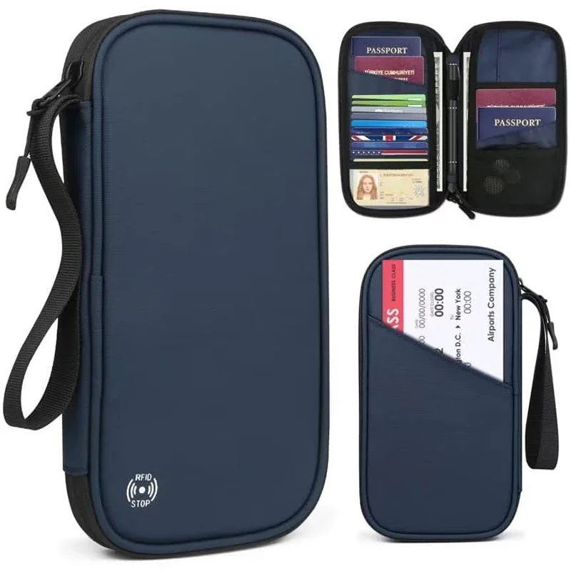 Travel Accessories Bag For Men - Lightweight Family Travel Passport Cover Wallet