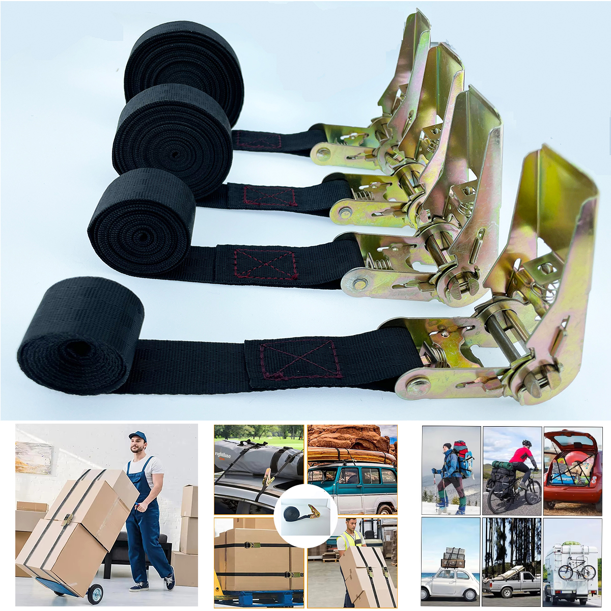 Luggage Strap Belt - Cargo Strap Ratchet Tensioner Freight Car