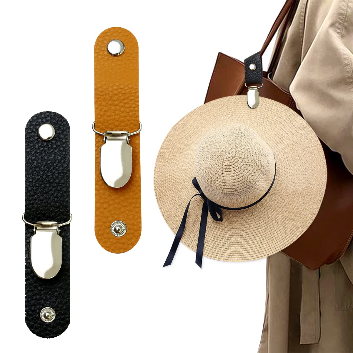 Travel Accessories Bag For Men - PU Leather Hat Clip for Travel