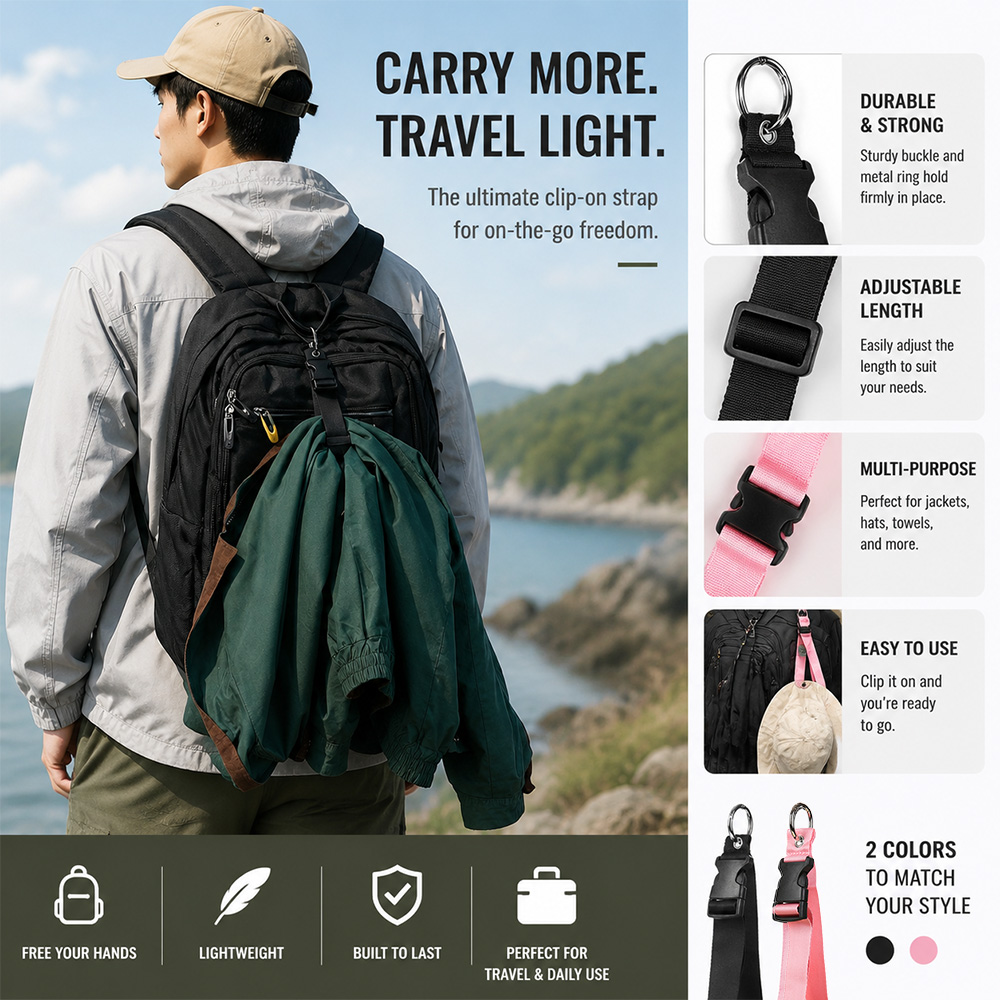 Travel Accessories Bag For Men - Portable Anti-Theft Luggage Strap Durable Outdoor