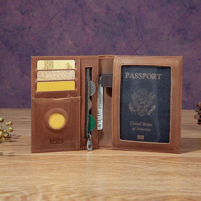 Travel Accessories Rfid - Fashionable Unisex Mad Leather Passport Holder