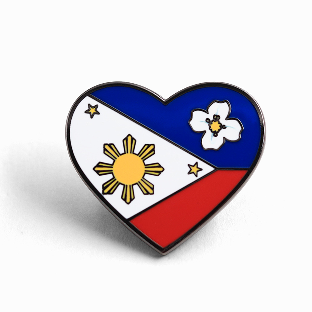Travel Accessories Philippines - 1 Pc Philippines Heart Flag Enamel