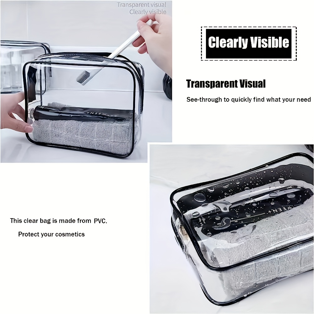1pc Clear Makeup Bag Transpare - Toiletry Bag Tsa review and price