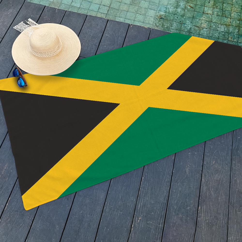 Nation Flag of Jamaica Beach T - Travel Accessories For Jamaica review and price