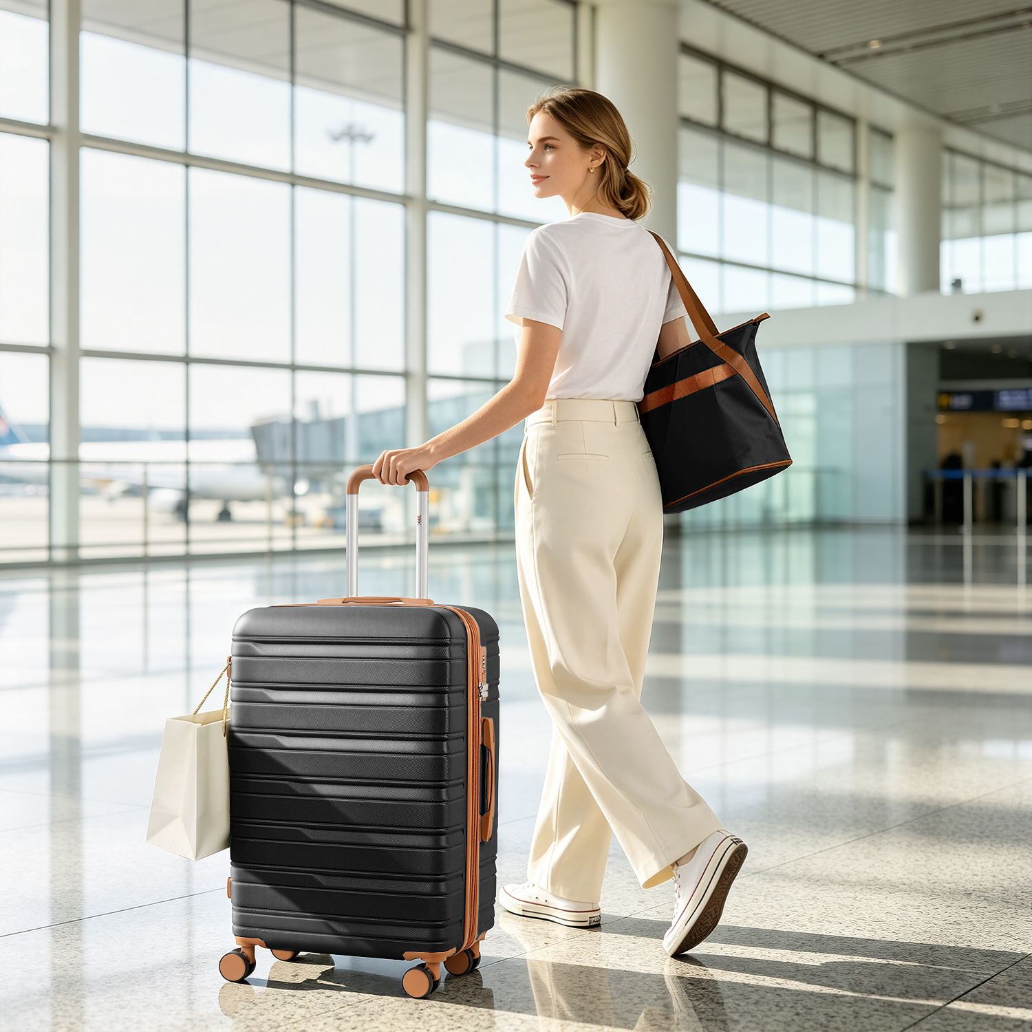 Luggage Sets 5 Piece Hardside  - Toiletry Bag Tsa review and price