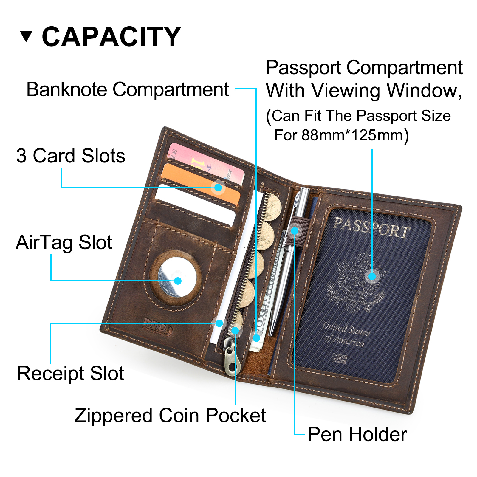 CONTACT'S Genuine Leather Pass - Travel Accessories Rfid review and price