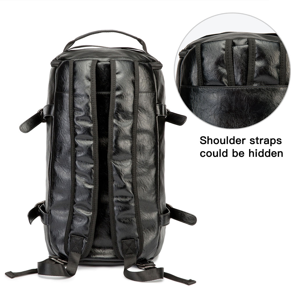 Men Leather Bucket Backpack Mu - Luggage Strap Belt review and price