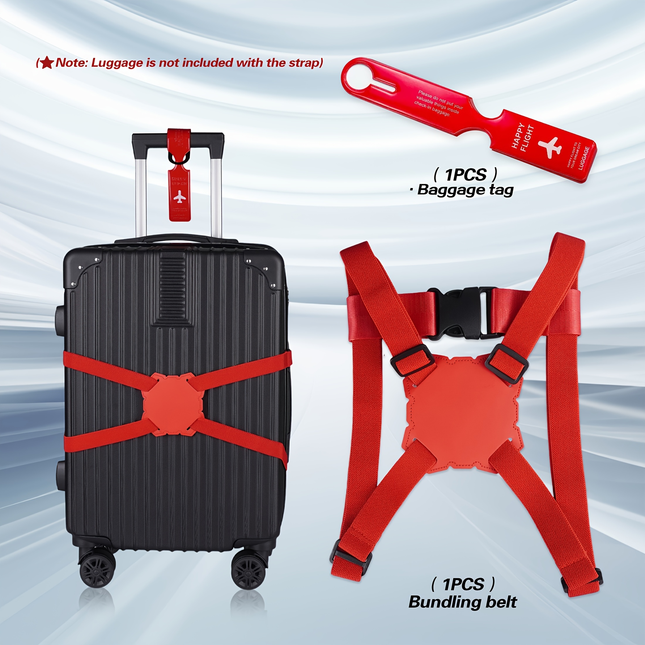 2-Piece Luggage Strap Set + Lu - Luggage Strap Belt review and price