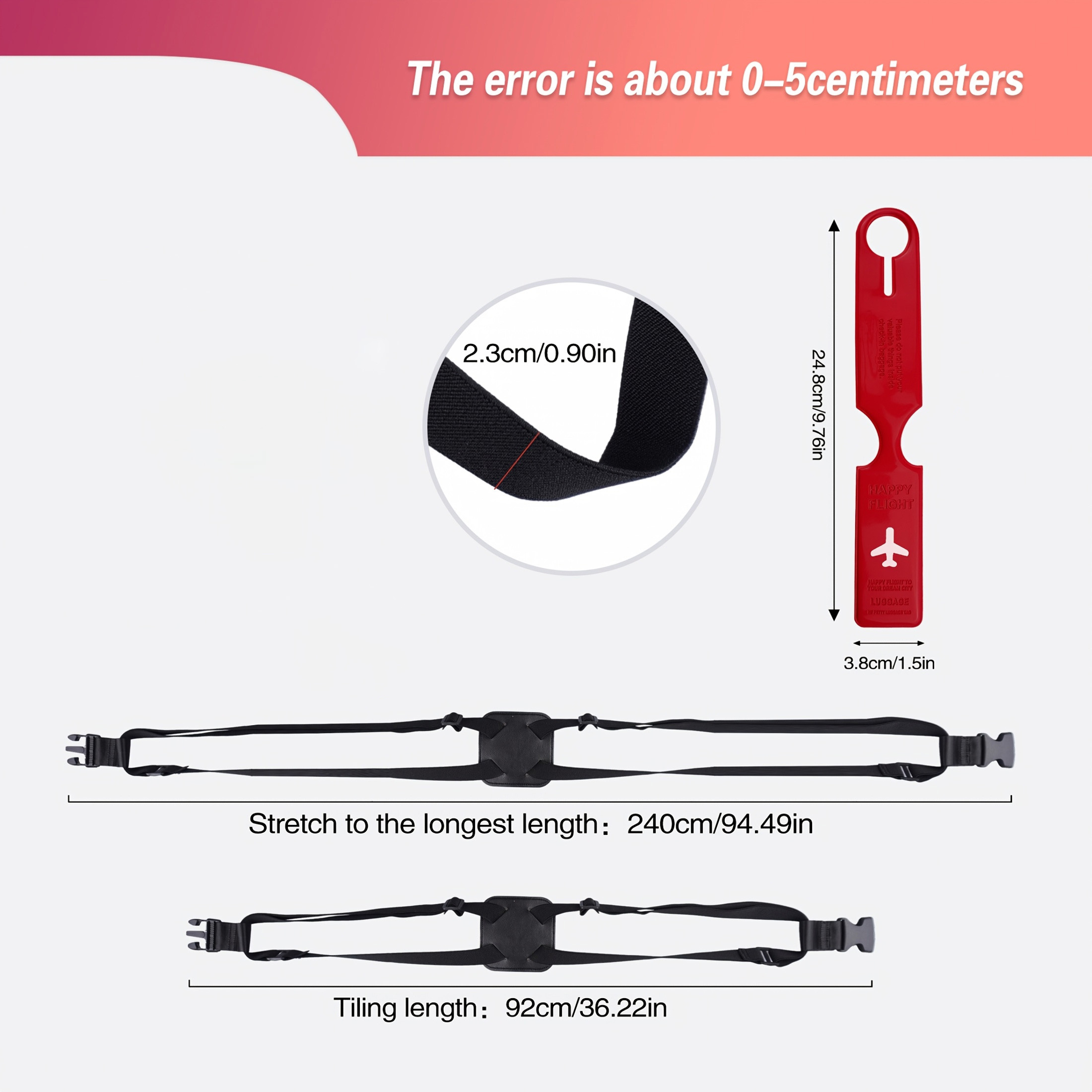 2-Piece Luggage Strap Set + Lu - Luggage Strap Belt review and price