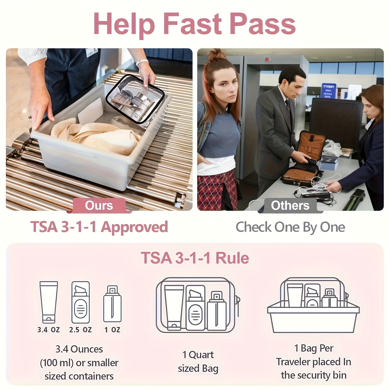 1pc Clear Makeup Bag Transpare - Toiletry Bag Tsa review and price