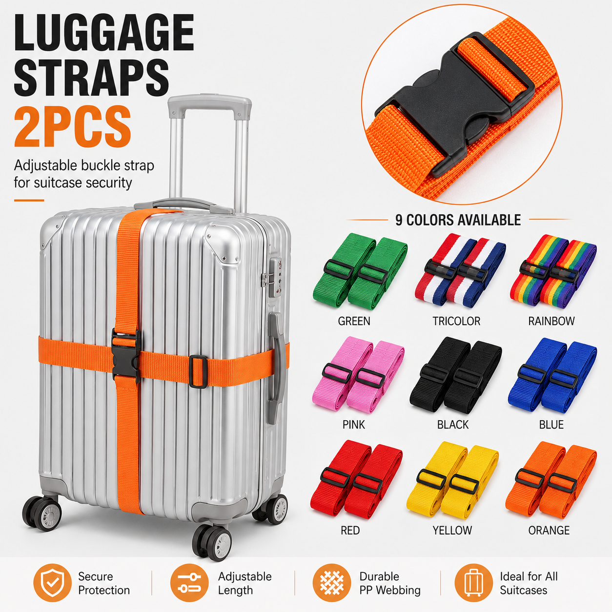 2Pcs Straight Shaped Luggage S - Luggage Strap Belt review and price