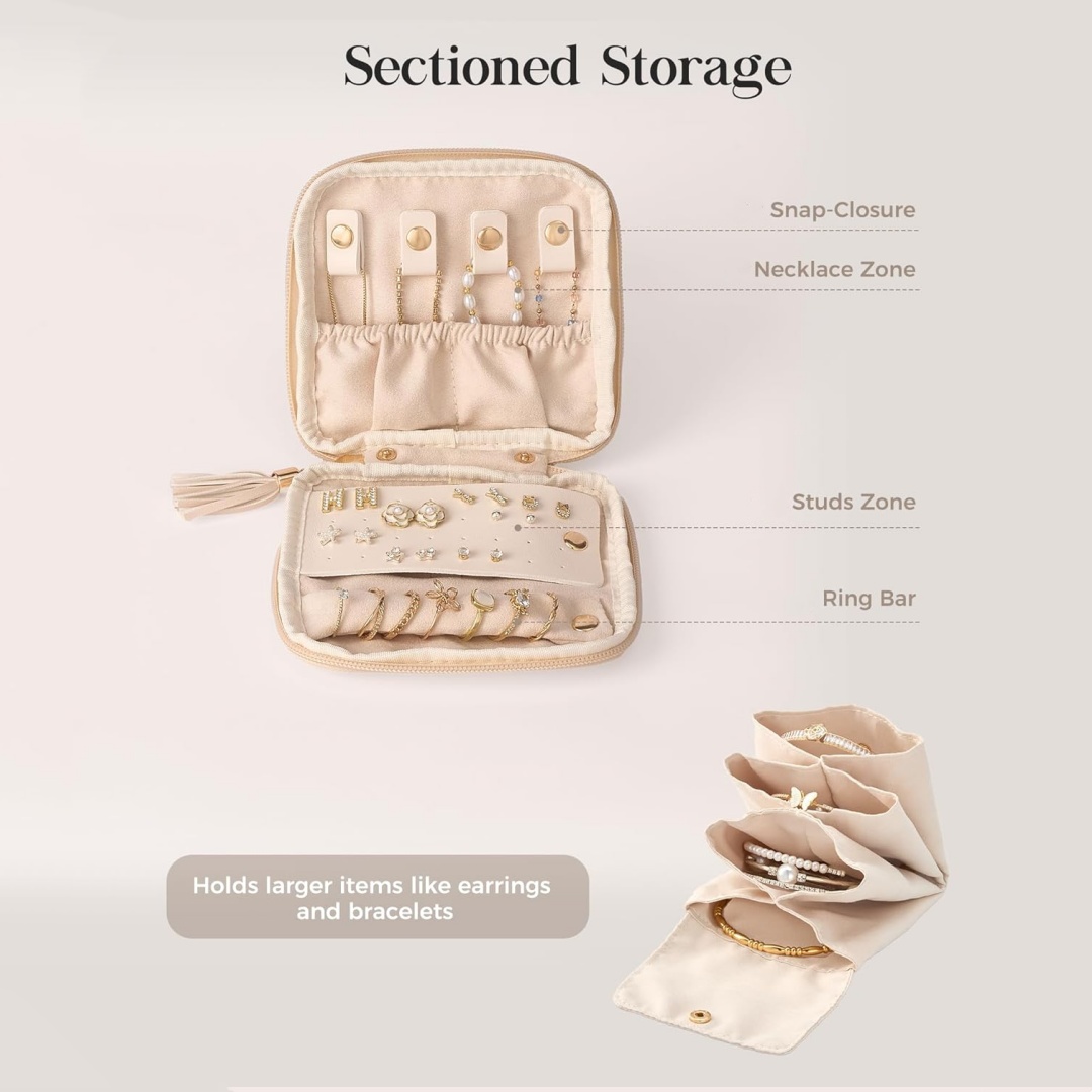 Soft Jewelry Case Organizer, P - Travel Jewellery & Accessories Organiser review and price