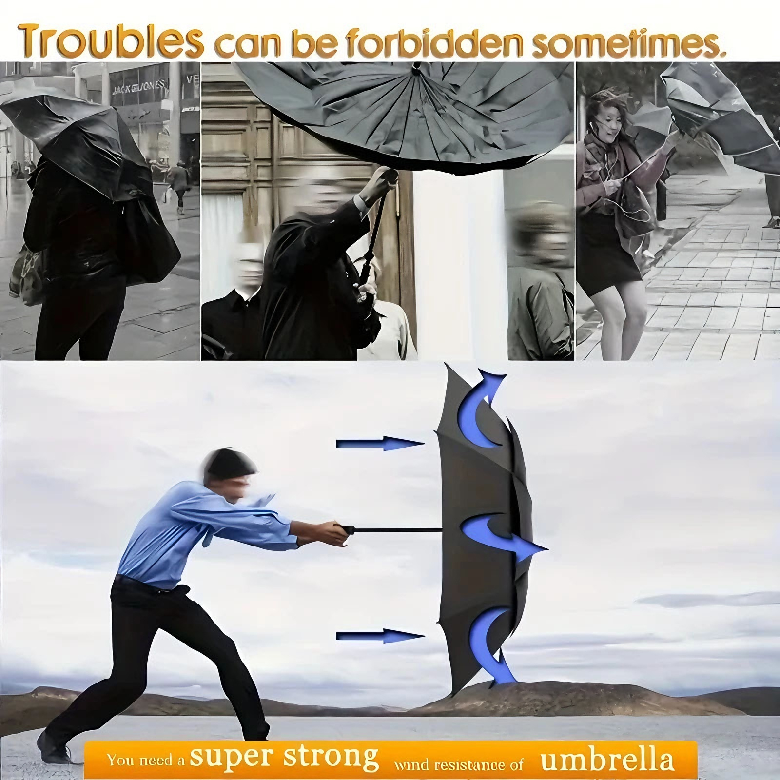 Double Strong Wind Resistant U - Travel Umbrella Compact review and price