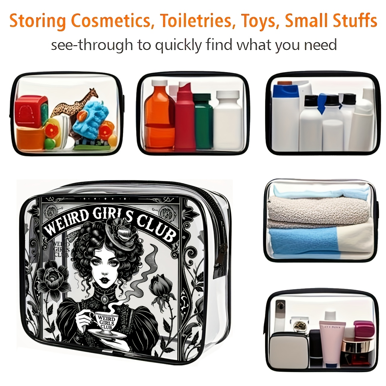 1PC Clear Makeup Bag Travel To - Toiletry Bag Tsa review and price