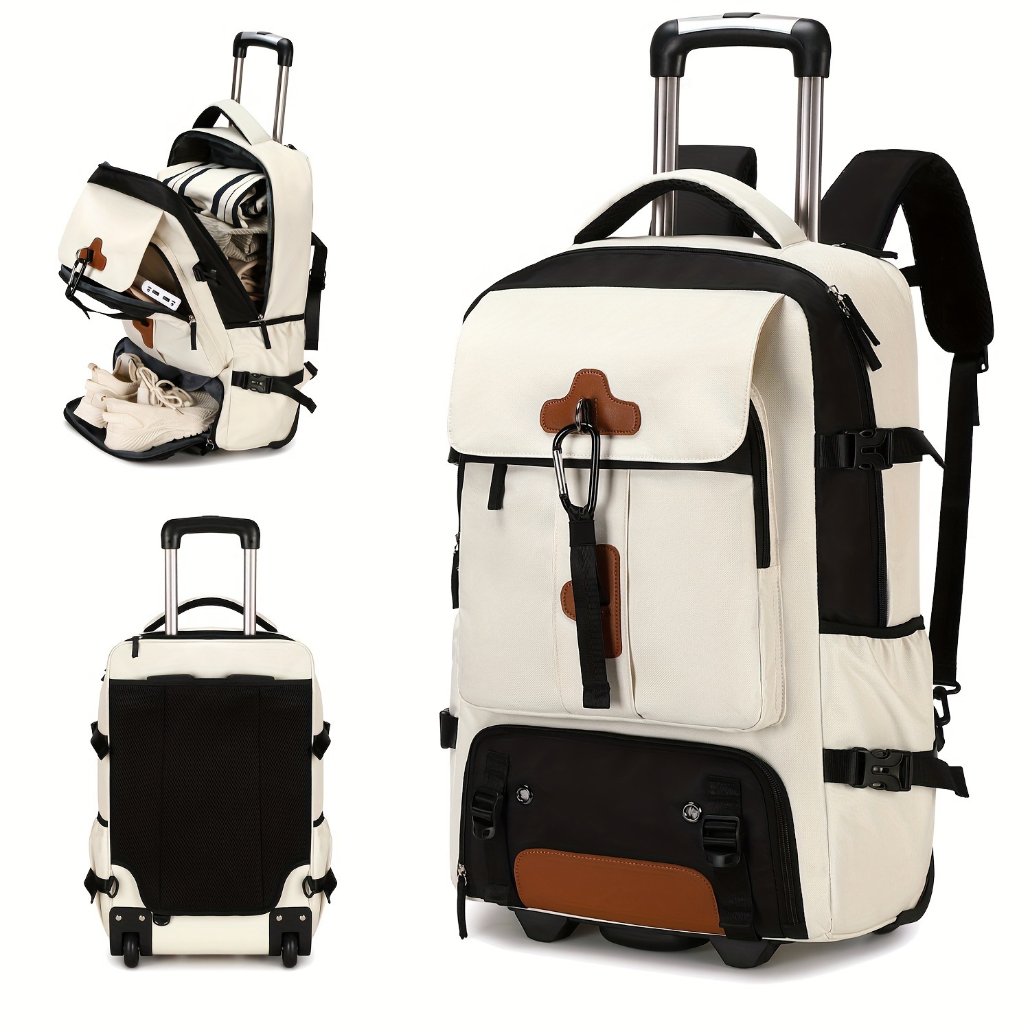 Rolling Backpack Large Capacit - Travel Accessories Bag For Men review and price