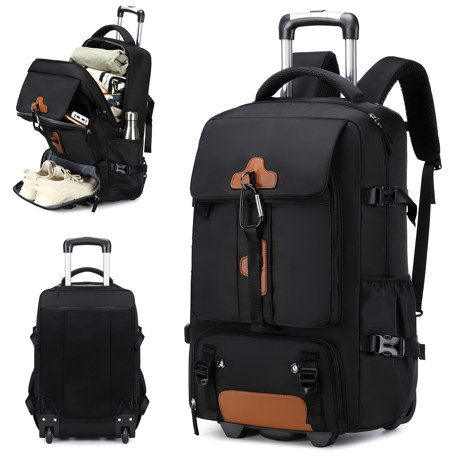 Rolling Backpack Large Capacit - Travel Accessories Bag For Men review and price