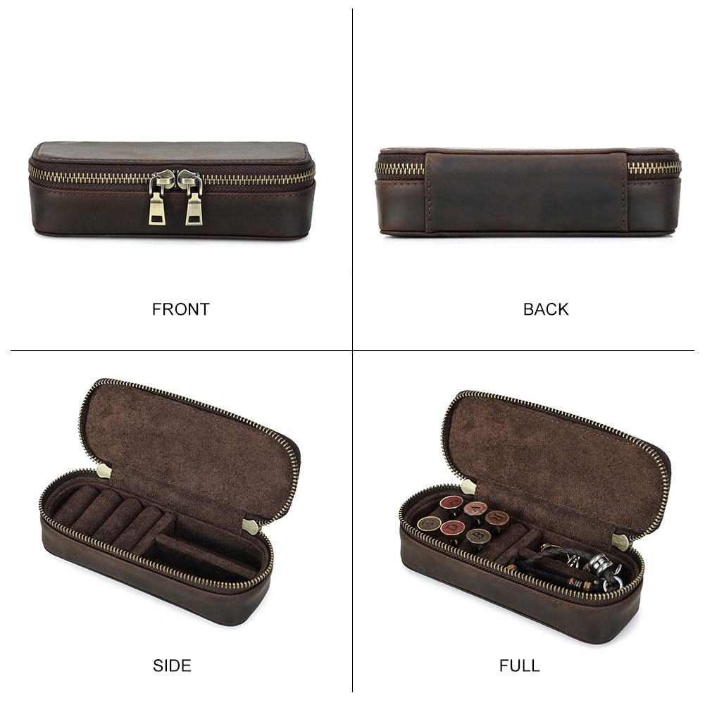 Vintage Genuine Leather Portab - Travel Jewellery & Accessories Organiser review and price