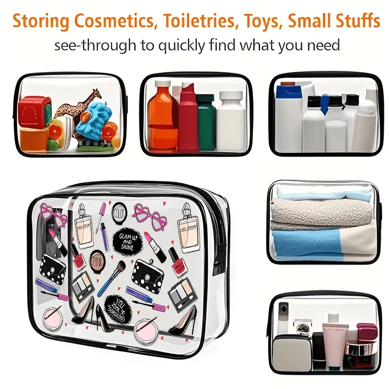 1pc Clear Makeup Bag Transpare - Toiletry Bag Tsa review and price