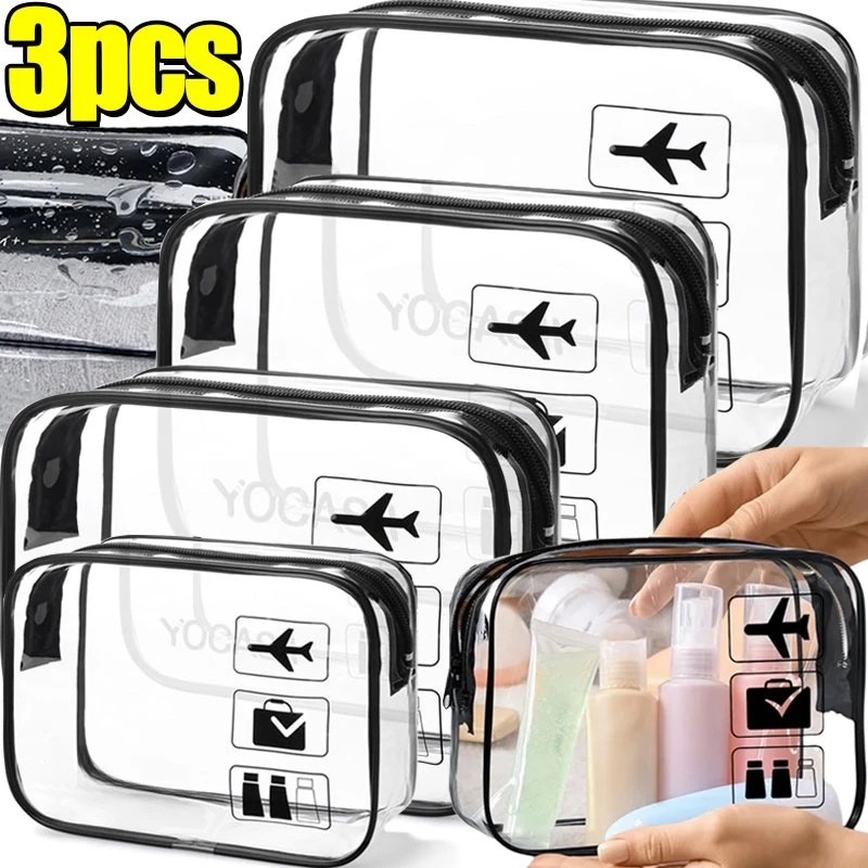 1/3pcs Transparent Zipper Make - Toiletry Bag Tsa review and price