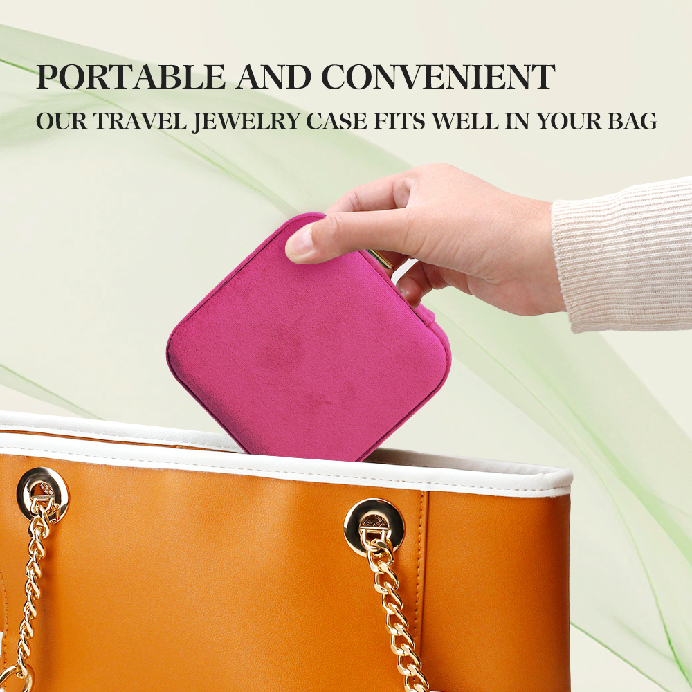 TAIMY Rose Pink Velvet Jewelry - Travel Jewellery & Accessories Organiser review and price